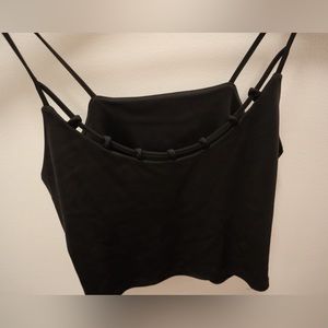 Cropped black tank